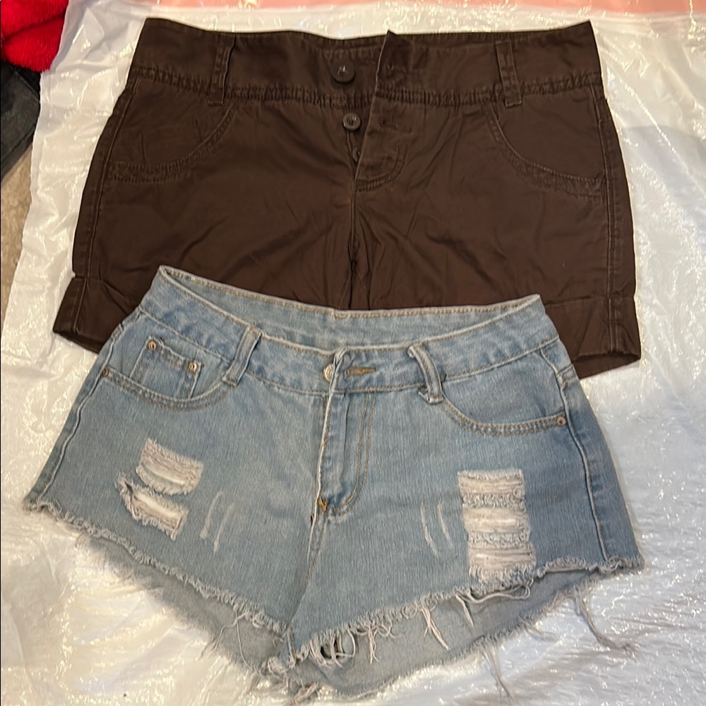 Stylish Brown and Blue Women's Shorts
